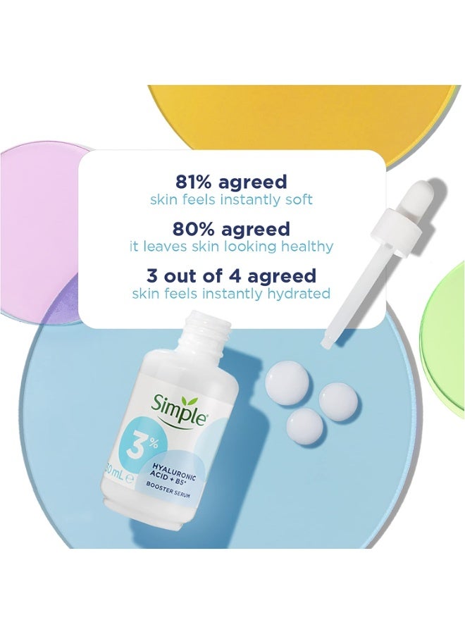 Simple 3% Hyaluronic Acid + B5* Booster Serum Serum Skin Care Suitable for All Skin Types for Hydrated, Softer Skin 30ml - Image 4